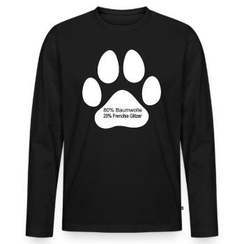 Hund Bulldogge 80% Baumwolle 20% Frenchie Glitzer - Männer Premium Bio Langarmshirt - Schwarz - Vorne - Nico (187cm)