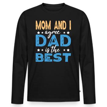 Vatertag - Bester Papa / Vater - Männer Premium Bio Langarmshirt - Schwarz - Vorne - Nico (187cm)