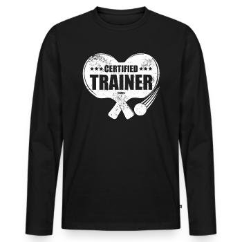 Certified Trainer Table Tennis bat Ping Pong blade - Männer Premium Bio Langarmshirt - Schwarz - Vorne - Nico (187cm)