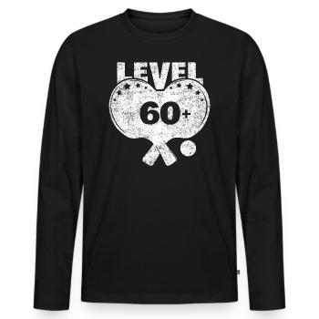 Tennis de table niveau 60 anniversaire joueur de tennis de table - T-shirt manches longues Premium bio Homme - noir - Devant - Nico (187cm)