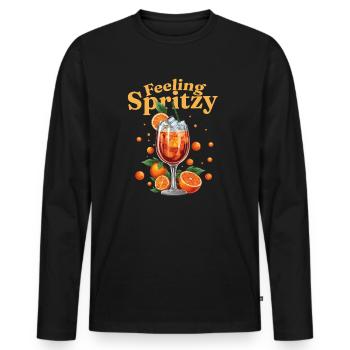 Feeling Spritzy Aperoliker Aperollin Spriz Sommer - Männer Premium Bio Langarmshirt - Schwarz - Vorne - Nico (187cm)
