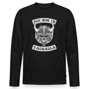 SEE YOU IN VALHALLA Wikinger nordisch - Männer Premium Bio Langarmshirt - Schwarz - Vorne - Nico (187cm)