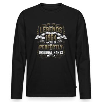 Légende 1964 Cadeau d’anniversaire Mesdames et Messieurs - T-shirt manches longues Premium bio Homme - noir - Devant - Nico (187cm)