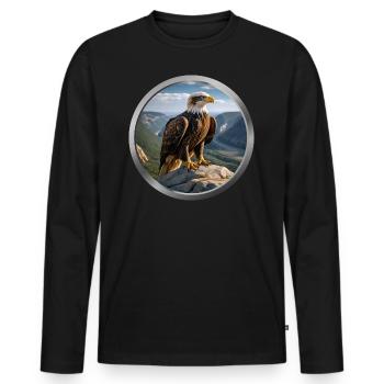 Eagle Animal - 4 - Men's Premium Organic Long Sleeve Shirt - black - Front - Nico (187cm)