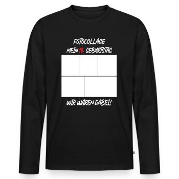 Anniversaire de 18 ans - T-shirt manches longues Premium bio Homme - noir - Devant - Nico (187cm)