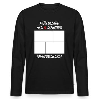 18e anniversaire de MEiN Vous en souvenez-vous ? - T-shirt manches longues Premium bio Homme - noir - Devant - Nico (187cm)