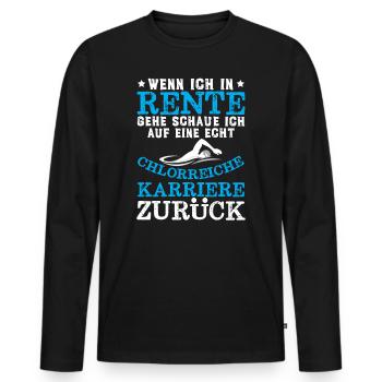 Rettungsschwimmer,schwimmlehrer,Schwimmbad Designs - Männer Premium Bio Langarmshirt - Schwarz - Vorne - Nico (187cm)