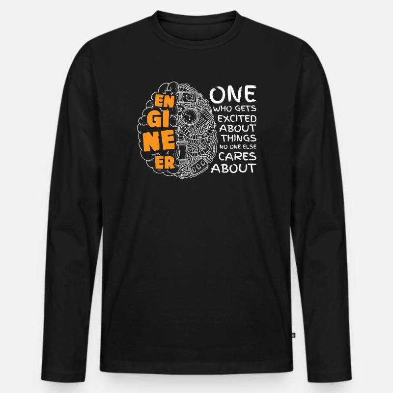 Engineer, Mechanical Engineering Motive for an Engineur - Men's Premium Organic Long Sleeve Shirt - black