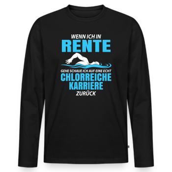 Rente Schwimmlehrer Bademeister Bademeisterin - Männer Premium Bio Langarmshirt - Schwarz - Vorne - Nico (187cm)