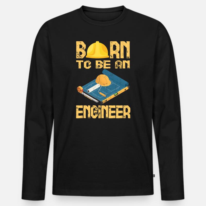 Bauingenieur Studium Abschluß - Männer Premium Bio Langarmshirt - Schwarz
