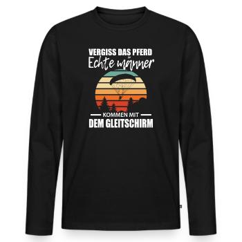 Paragliding Gleitschirm Paragleiter Paraglider - Männer Premium Bio Langarmshirt - Schwarz - Vorne - Nico (187cm)