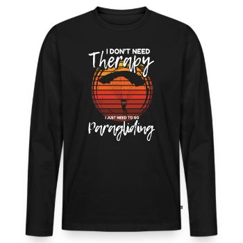 Paragliding paraglider paraglider paraglider - Men's Premium Organic Long Sleeve Shirt - black - Front - Nico (187cm)