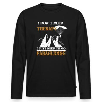 Paragliding paraglider paraglider paraglider - Men's Premium Organic Long Sleeve Shirt - black - Front - Nico (187cm)