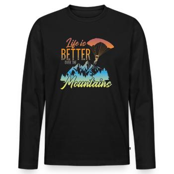 Paragliding paraglider paraglider paraglider - Men's Premium Organic Long Sleeve Shirt - black - Front - Nico (187cm)