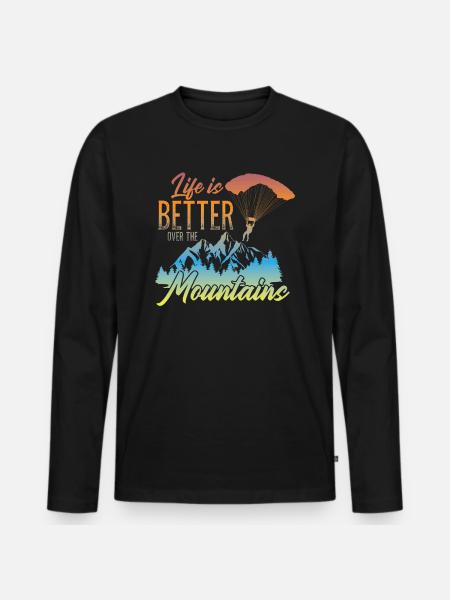Paragliding paraglider paraglider paraglider - Men's Premium Organic Long Sleeve Shirt - black