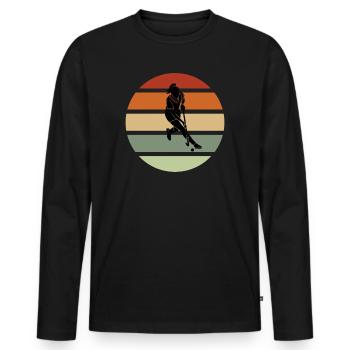 Field hockey hockey hockey player field hockey - Men's Premium Organic Long Sleeve Shirt - black - Front - Nico (187cm)