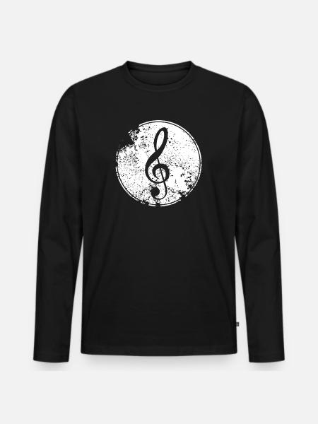 Music note - Men's Premium Organic Long Sleeve Shirt - black