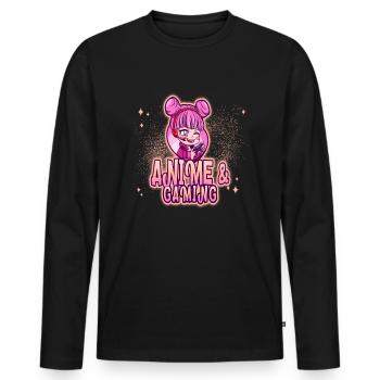 Anime et jeux - T-shirt manches longues Premium bio Homme - noir - Devant - Nico (187cm)