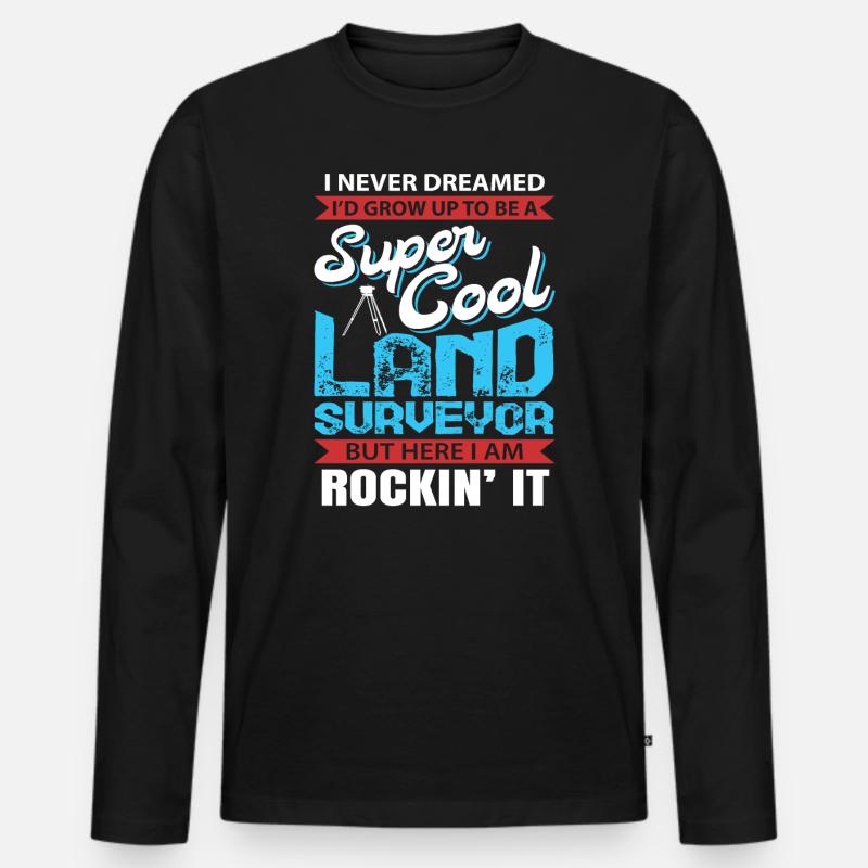 Super cooles Landvermesser Geschenk - Männer Premium Bio Langarmshirt - Schwarz