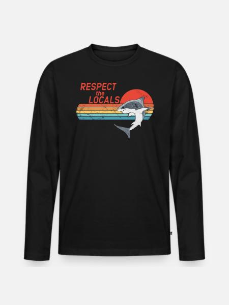 Respect the Locals - Men's Premium Organic Long Sleeve Shirt - black
