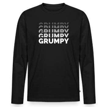Grumpy x5, style de grand-père vétéran - T-shirt manches longues Premium bio Homme - noir - Devant - Nico (187cm)