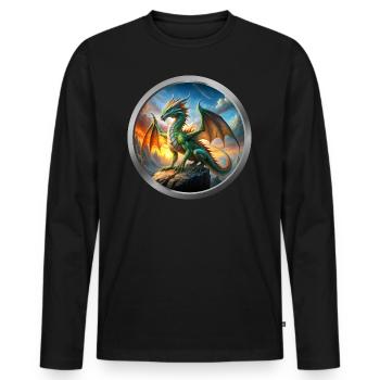 Dragon Animal - Men's Premium Organic Long Sleeve Shirt - black - Front - Nico (187cm)