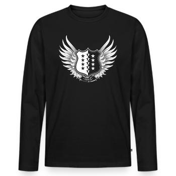 Valais coat of arms - Men's Premium Organic Long Sleeve Shirt - black - Front - Nico (187cm)