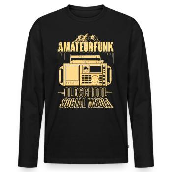 Amateurfunker Hobby Funker Geschenkidee - Männer Premium Bio Langarmshirt - Schwarz - Vorne - Nico (187cm)