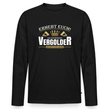 Vergolder - Männer Premium Bio Langarmshirt - Schwarz - Vorne - Nico (187cm)