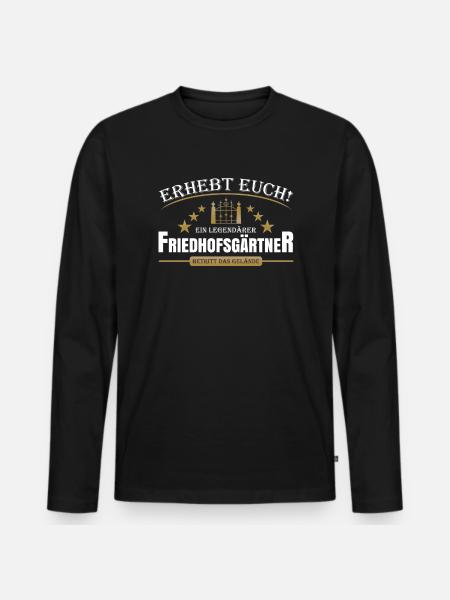 Friedhofsgärtner - Männer Premium Bio Langarmshirt - Schwarz