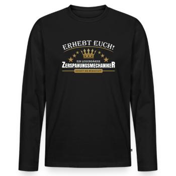 Zerspanungsmechaniker - Männer Premium Bio Langarmshirt - Schwarz - Vorne - Nico (187cm)