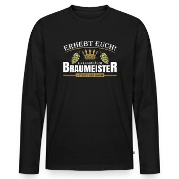 Legendärer Braumeister - Männer Premium Bio Langarmshirt - Schwarz - Vorne - Nico (187cm)