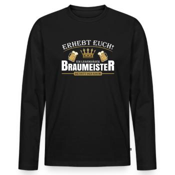 Braumeister - Männer Premium Bio Langarmshirt - Schwarz - Vorne - Nico (187cm)