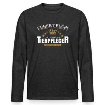 Tierpfleger - Männer Premium Bio Langarmshirt - Anthrazit meliert - Vorne - Nico (187cm)
