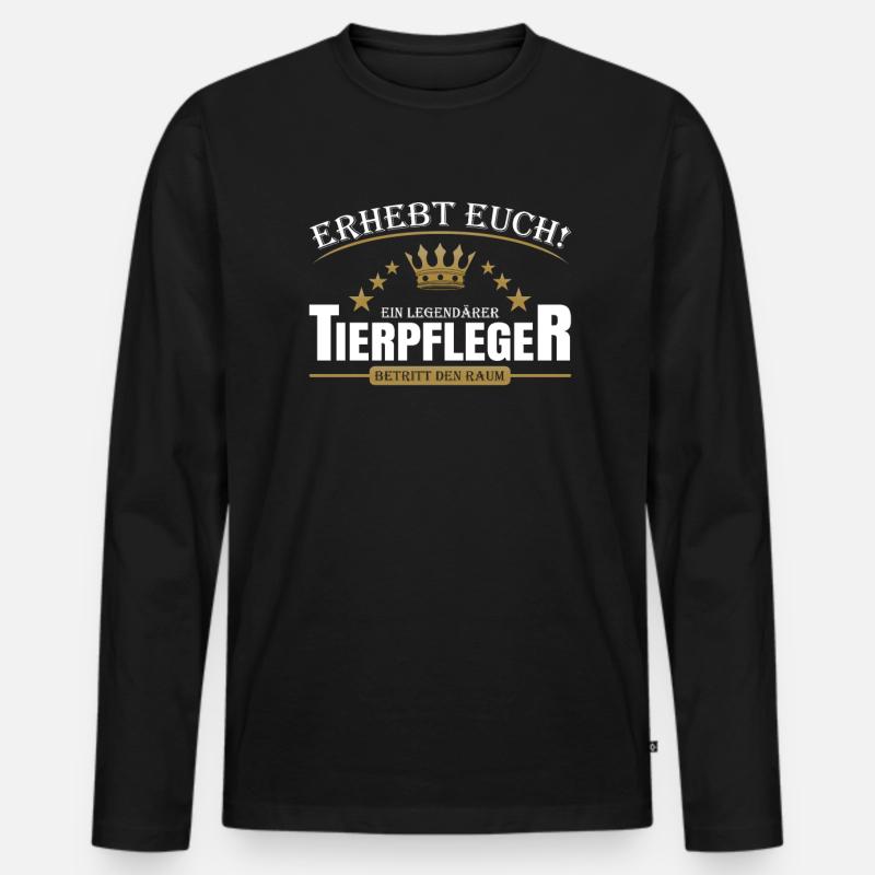 Tierpfleger - Männer Premium Bio Langarmshirt - Schwarz
