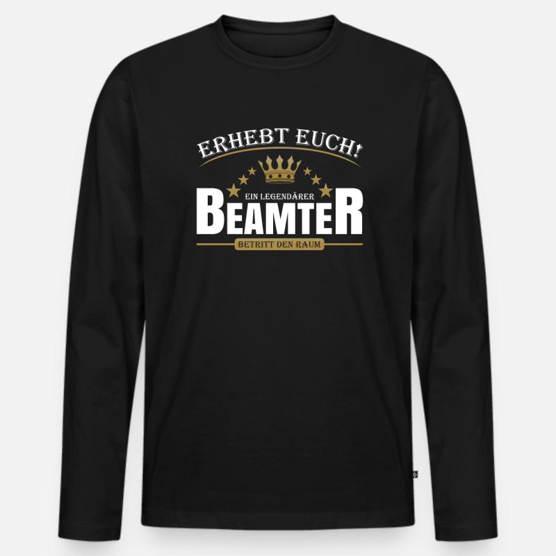 Beamter - Männer Premium Bio Langarmshirt - Schwarz