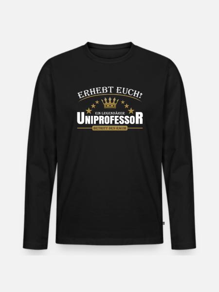 Uniprofessor - Männer Premium Bio Langarmshirt - Schwarz