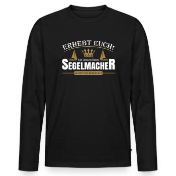 Segelmacher - Männer Premium Bio Langarmshirt - Schwarz - Vorne - Nico (187cm)