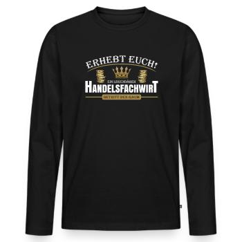 Handelsfachwirt - Männer Premium Bio Langarmshirt - Schwarz - Vorne - Nico (187cm)