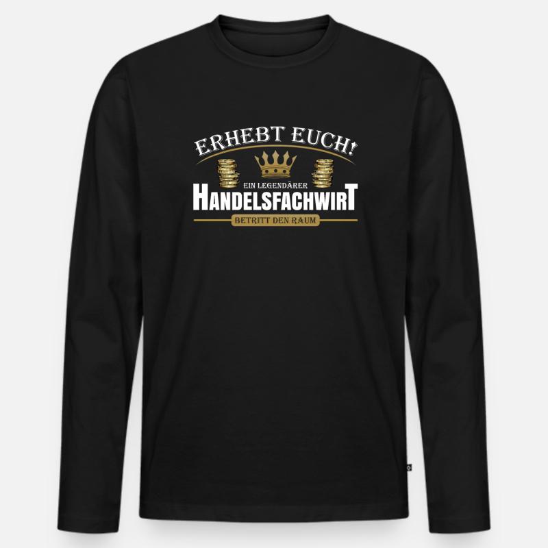 Handelsfachwirt - Männer Premium Bio Langarmshirt - Schwarz