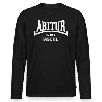 Abitur – In Der Tasche! (Abiturient Abi Konkav W) - Männer Premium Bio Langarmshirt - Schwarz - Vorne - Nico (187cm)