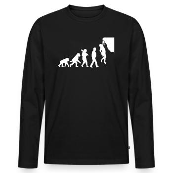 Évolution de l’escalade - T-shirt manches longues Premium bio Homme - noir - Devant - Nico (187cm)