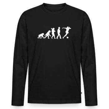 Evolution of football - Men's Premium Organic Long Sleeve Shirt - black - Front - Nico (187cm)