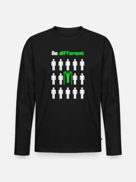 Anders sein, trainieren - Männer Premium Bio Langarmshirt - Schwarz