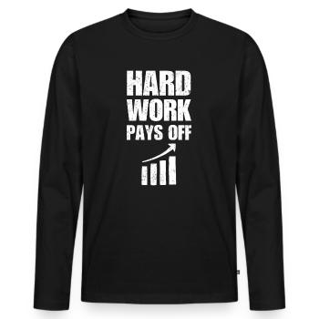 Hard work pays off, statistics - Men's Premium Organic Long Sleeve Shirt - black - Front - Nico (187cm)