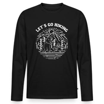 Let's go hiking - Men's Premium Organic Long Sleeve Shirt - black - Front - Nico (187cm)