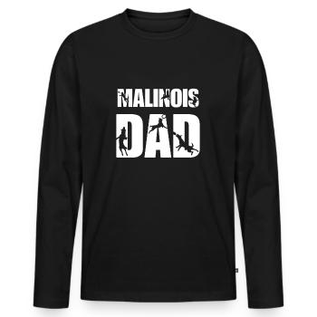 Father of Malinois - Men's Premium Organic Long Sleeve Shirt - black - Front - Nico (187cm)