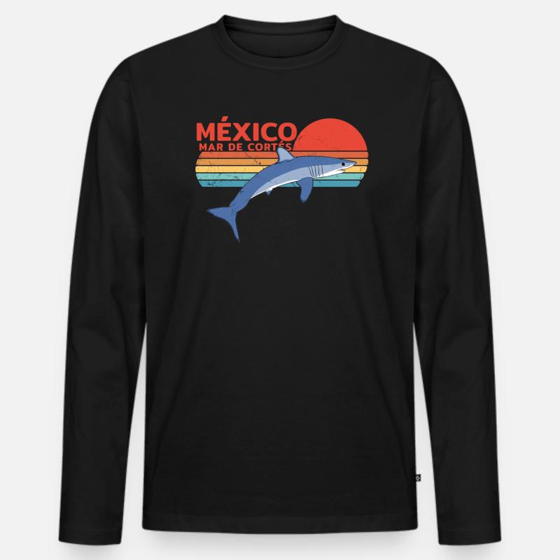 Makohai - Männer Premium Bio Langarmshirt - Schwarz