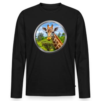 Giraffe Animal - Men's Premium Organic Long Sleeve Shirt - black - Front - Nico (187cm)