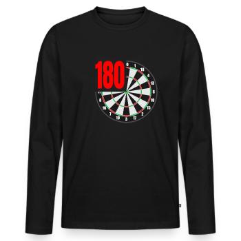 180 fléchettes fléchettes fléchette fléchette joueur triple double - T-shirt manches longues Premium bio Homme - noir - Devant - Nico (187cm)